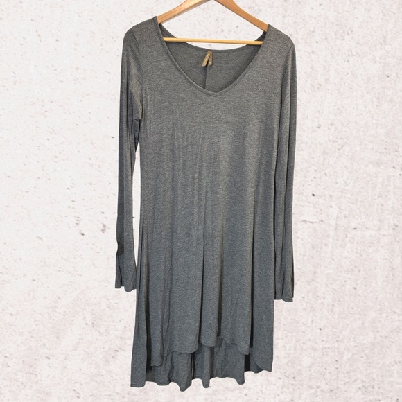 Stetson Gray Long Sleeve Scoop Neck Dress - Picture 1 of 4